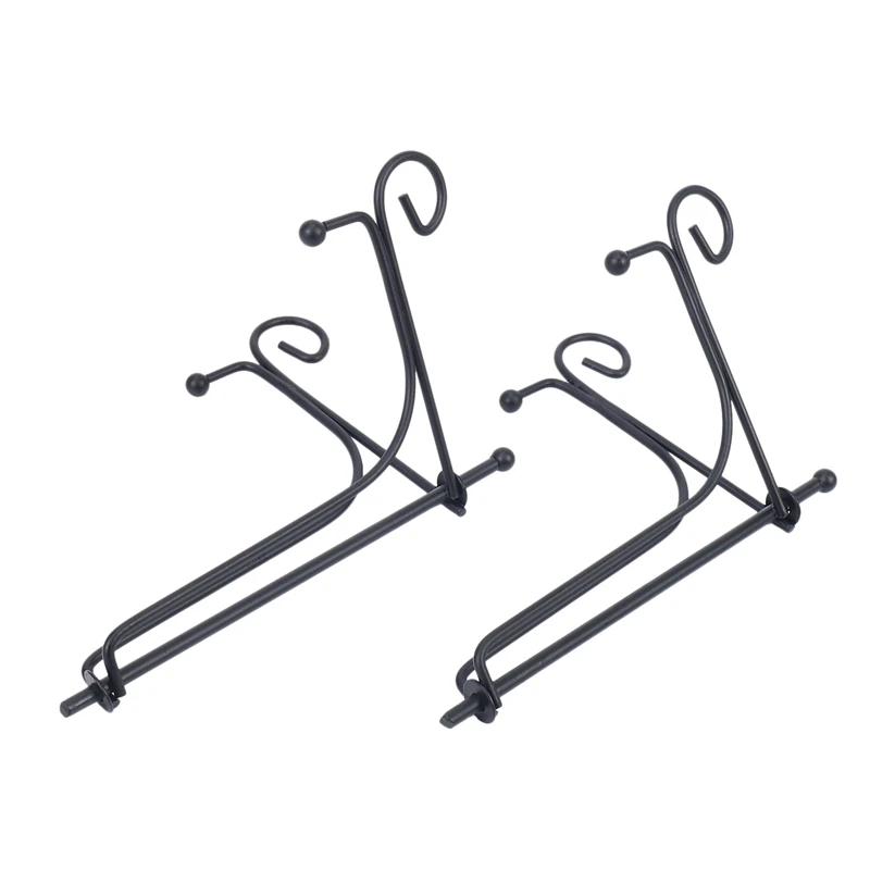 DT19 4 Pack Iron Display Stand, Black Easel Plate Holder for Picture Frames Cookbooks, Photo Stand 5 Inch