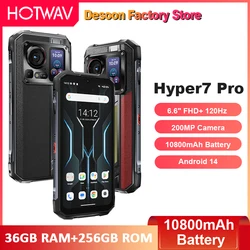 HOTWAV Hyper 7 Pro Rugged Phone Dimensity 7050 5G 200MP Android 14 6.6'' FHD+ 120Hz Smartphone 36GB 256GB 10800mAh 33W Cellphone