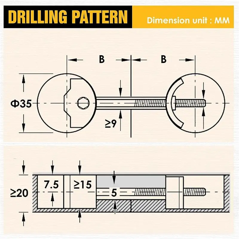 DT17 10 Piece Countertop Connector, Steel Miter Draw Bolt Table Top Fasteners, Joint Connector Drawbolt Pack for Furniture