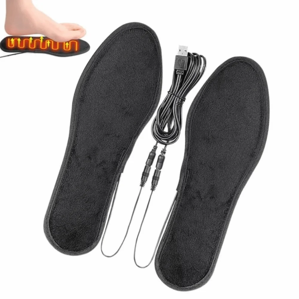 Reusable Washable USB Heated Shoe Insoles Unisex Rapid Heating Electric Foot Warming Pad Safe Soft Warm Thermal Insoles Sports