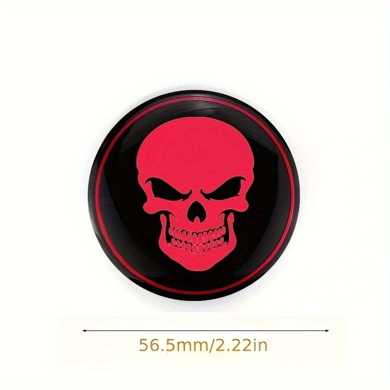 4Pcs 56mm Skeleton Skull Emblem Car Wheel Center Cover Stickers Hub Cap Decal For BMW HONDA AUDI Mercedes Benz KIA SEAT Subaru