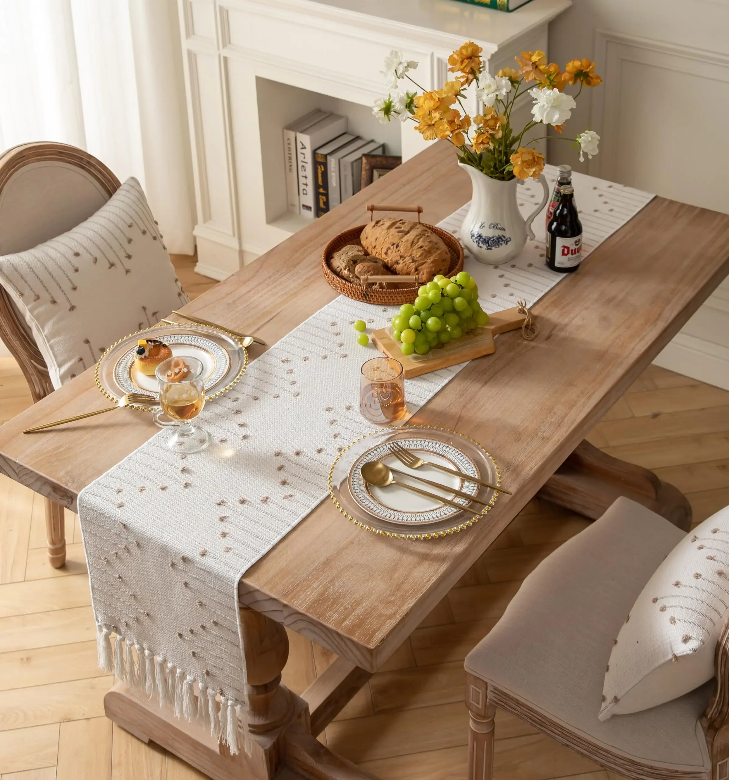 Table Flag, Simple Dining Table Tablecloth Light Luxury Dining Homestay Fabric Tablecloth Cotton Linen High-End Feeling