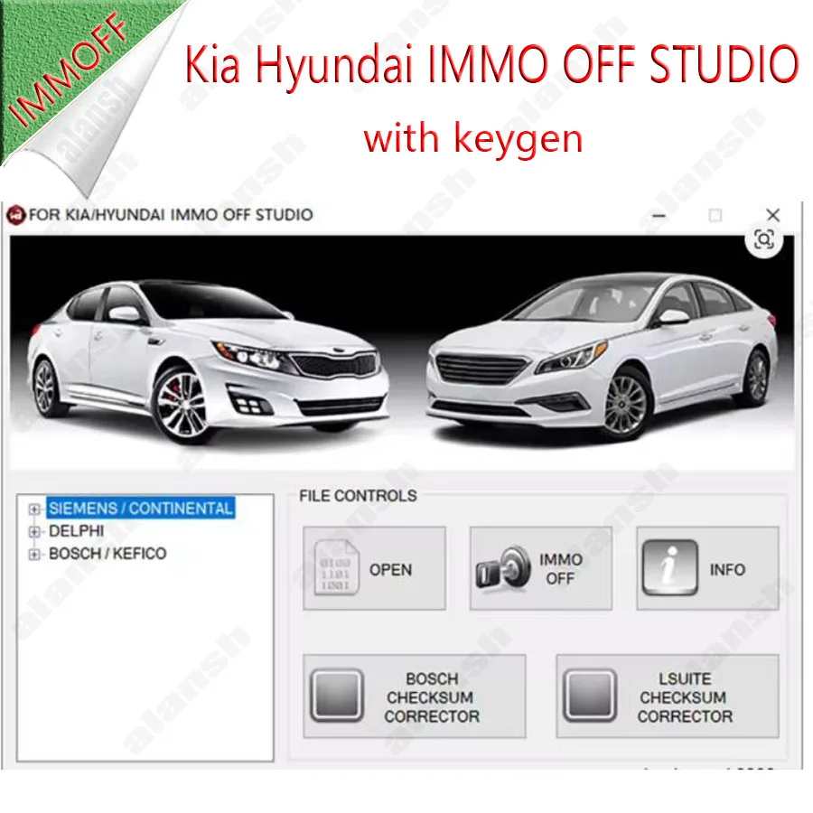 For KIA Hyundai IMMO OFF Studio with Keygen Support Bosch, Delphi, Kefico + Nitro