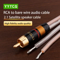 YYTCG RCA Speaker Cable Bare Wire Speaker Wire To RCA Plug, Replace RCA Plug Connector Adapter To Bare Wire