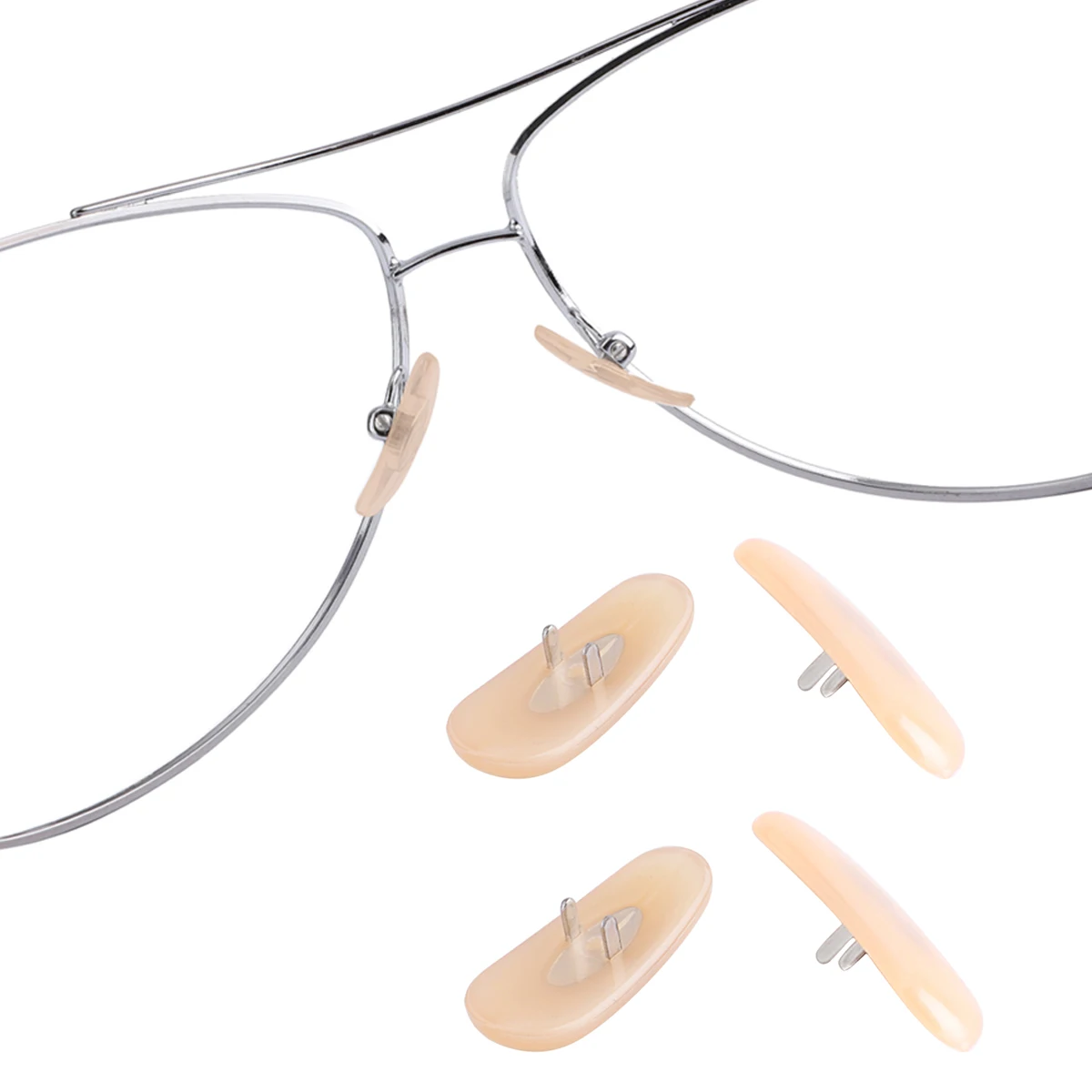 레이반 RB8316 선글라스 프레임용 베이지 코 패드, 실리콘 코 피스 가드 교체, 밸류팩 