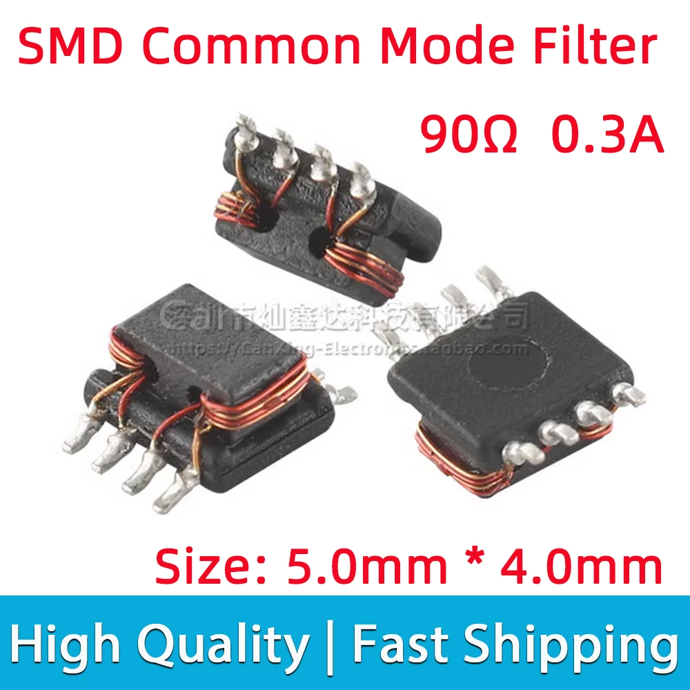 

10pcs Surface Mount SMD Common Mode Inductor Filter USB Signal Line Impedance 90ohm 90Ω 0.3A 300mA 4 Wire Dual Winding