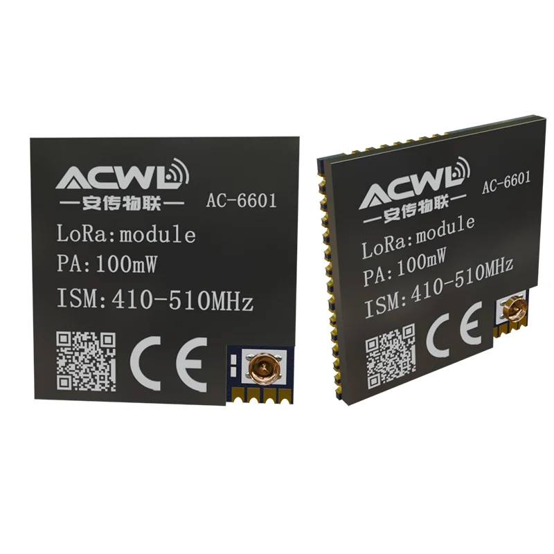 

2PCS AC6601 100mW LoRa Module Transparent Center Node Mode Selectable 39μA Sleep Current For Low Power Wireless Data Transmissio