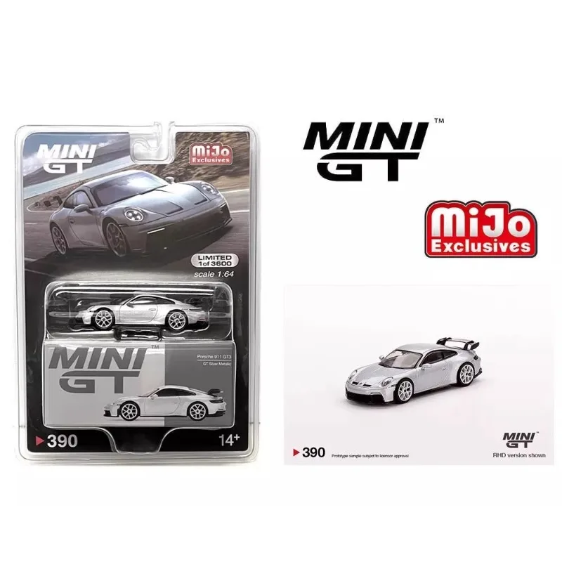 

MINI GT 1:64 #390 Porsche 911 992 GT3 Die-cast simulation static alloy model collection, a holiday gift for children.