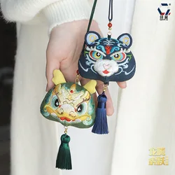 Blue Dragon Embroidery Pendant Peace Finish Product Cross Stitch Sachet Pendant Threads Knitting Decor Jewelry Pendant Gift