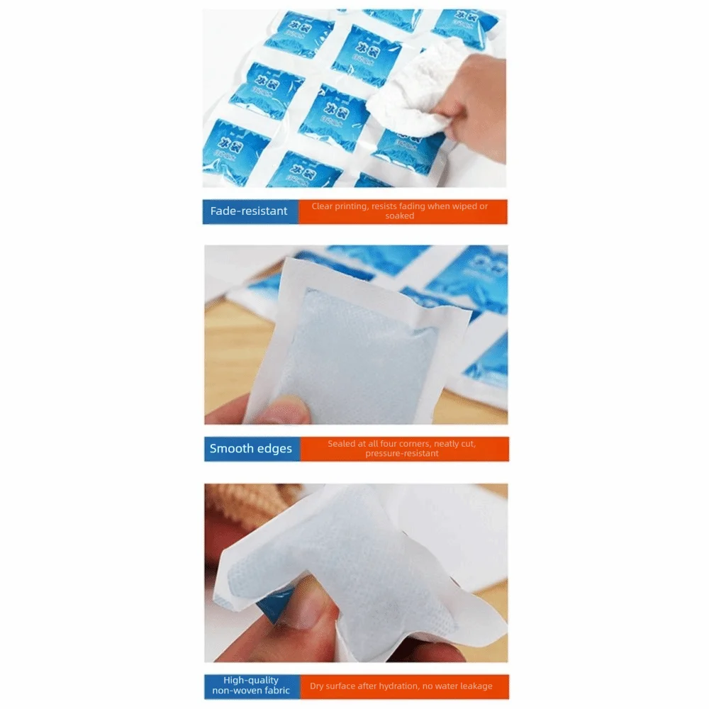 10Pcs Safe Self-Absorbing Reusable Ice Pack Cuttable Long-Lasting Cold Self-Absorbing Cooling Bag Leakproof Gel Ice Pack