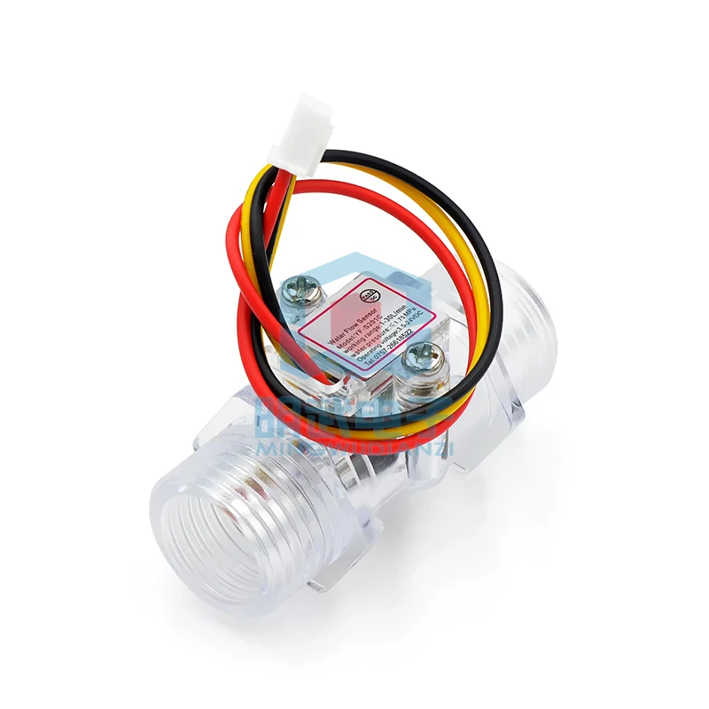 Transparent Black YF-201C Water Turbine Meter 4-component Flow SenSor