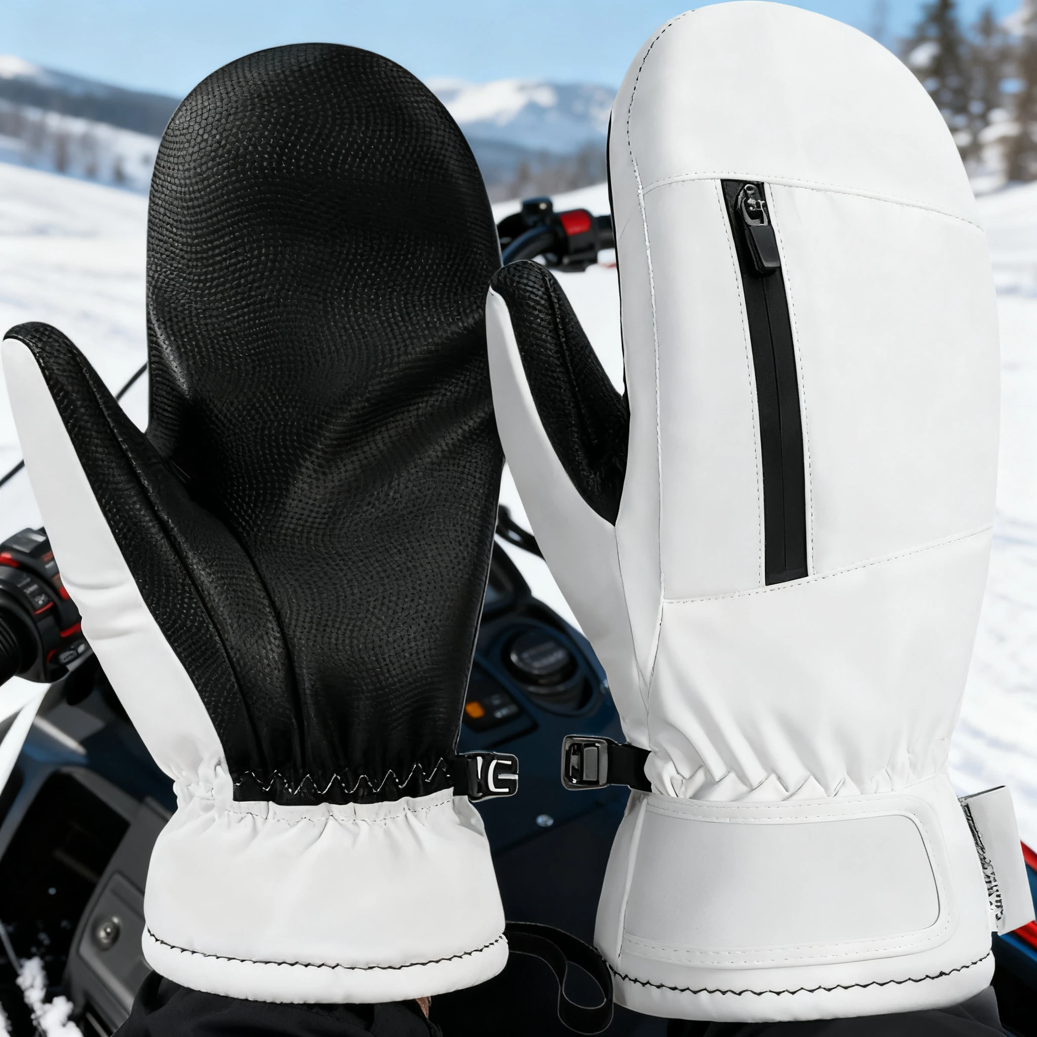 

Waterproof Thermal Ski Gloves Mittens for Men Women Youth Winter Sports Snow Gloves with Zipper Hand Warmer Pocket Cold Weather