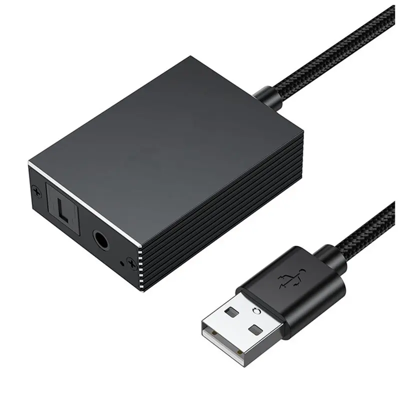 B27B USB To Optical SPDIF & 3.5Mm Audio Converter For PS5, For PS4, TV, PC, Laptop, Smartphone To Sound Bar