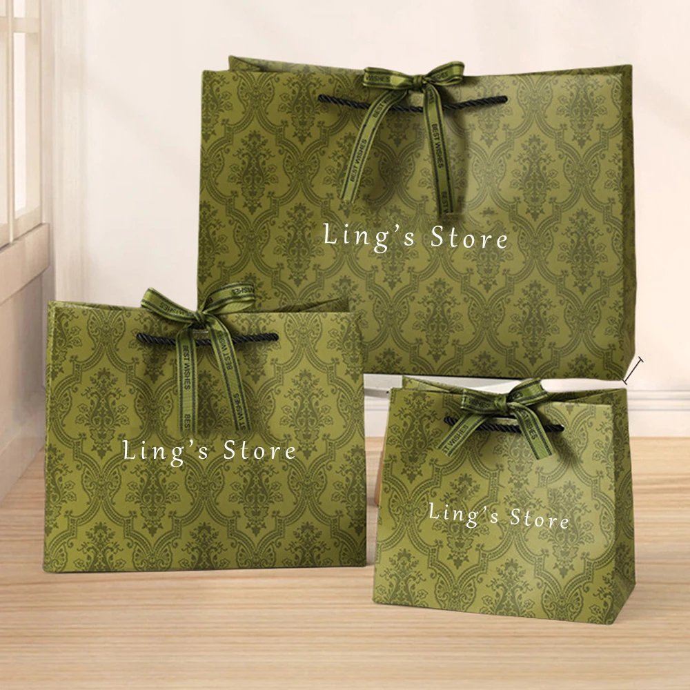

20Pcs Personalized Logo Shopping Paper Handle Bag Jewelry Gift Packaging Handbag Perfume Makeup Cloth Organizer Cosmetic Pouches