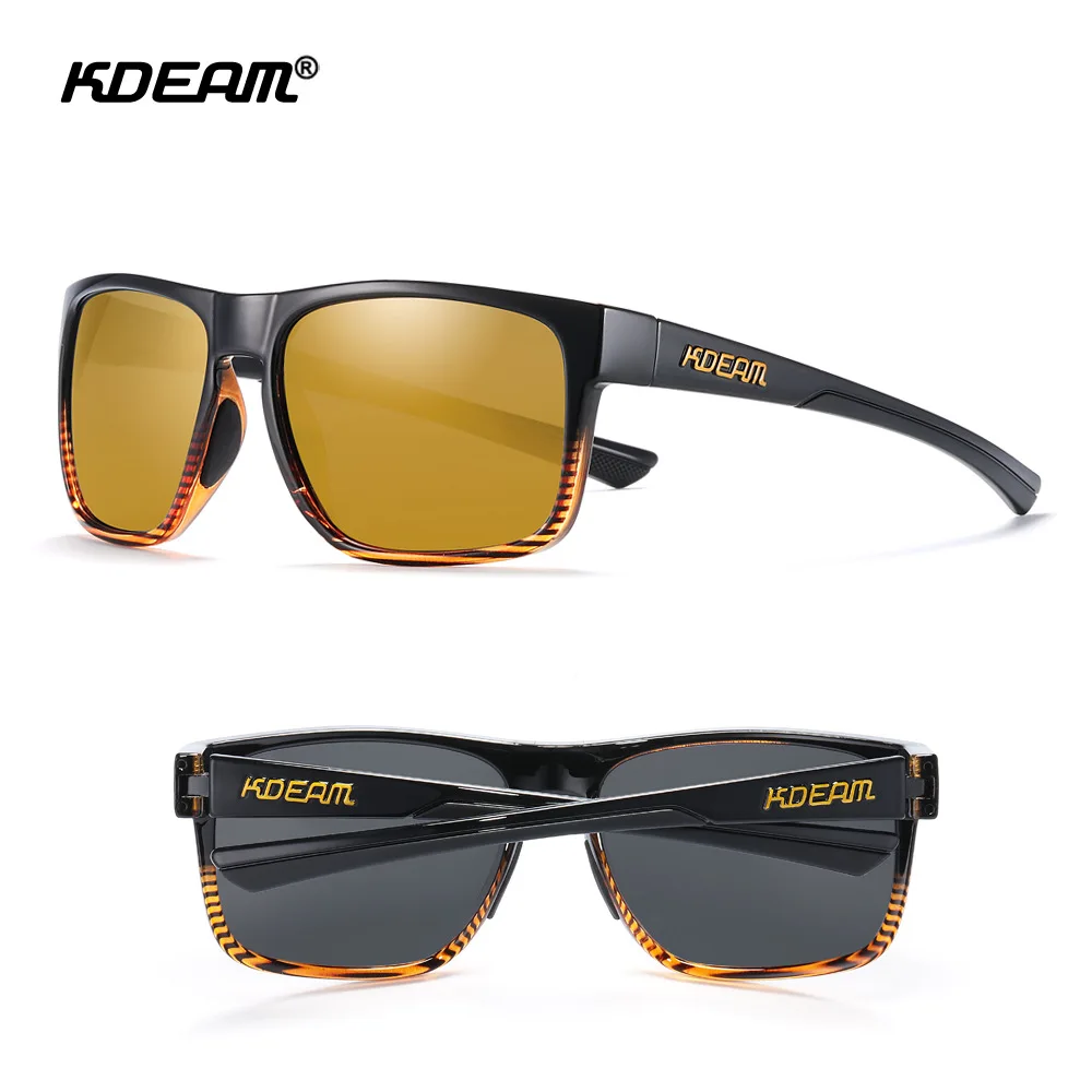 KDEAM New Polarized Sunglasses for Men and Women Square Colorful Outdoor Leisure Sun Glasses Photochromic Fishing Glasses KD530