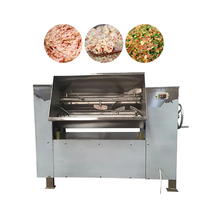 Stainless Steel Horizontal Electric 50kg Tiltable Meat Season Flavore Paddle Mixer 200L Meat Mixing Machine