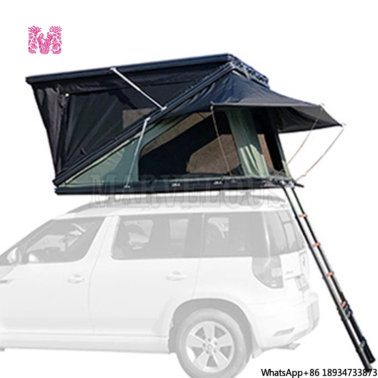 2024 2-3 Person Aluminum Z-Style Roof Top Tent Z Shape Car Hard Shell Rooftop Tent For 4x4 Offroad Outdoor Camping