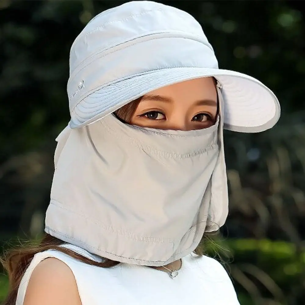 

Fashion UV Protection Fisherman Cap Removable Zipper Bucket Hats Face Neck Cover Visor Hats Outdoor Fishing Cycling
