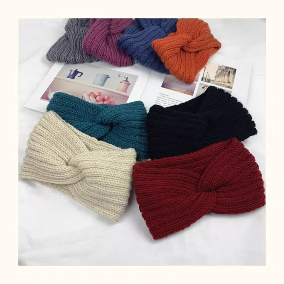 Women's knitted headband Autumn and winter wool hair accessories Yoga exercise cycling thickened headband Fashion headband