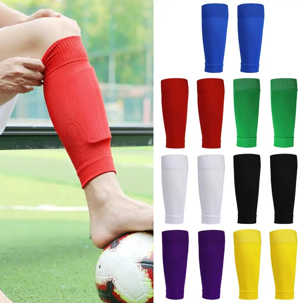 Football Sock Shin Pads Men's Leg Cover High Elastic Sock Guard Brace Calf Adult Gear Basketball Protective Sock Leg Shin S P5B8