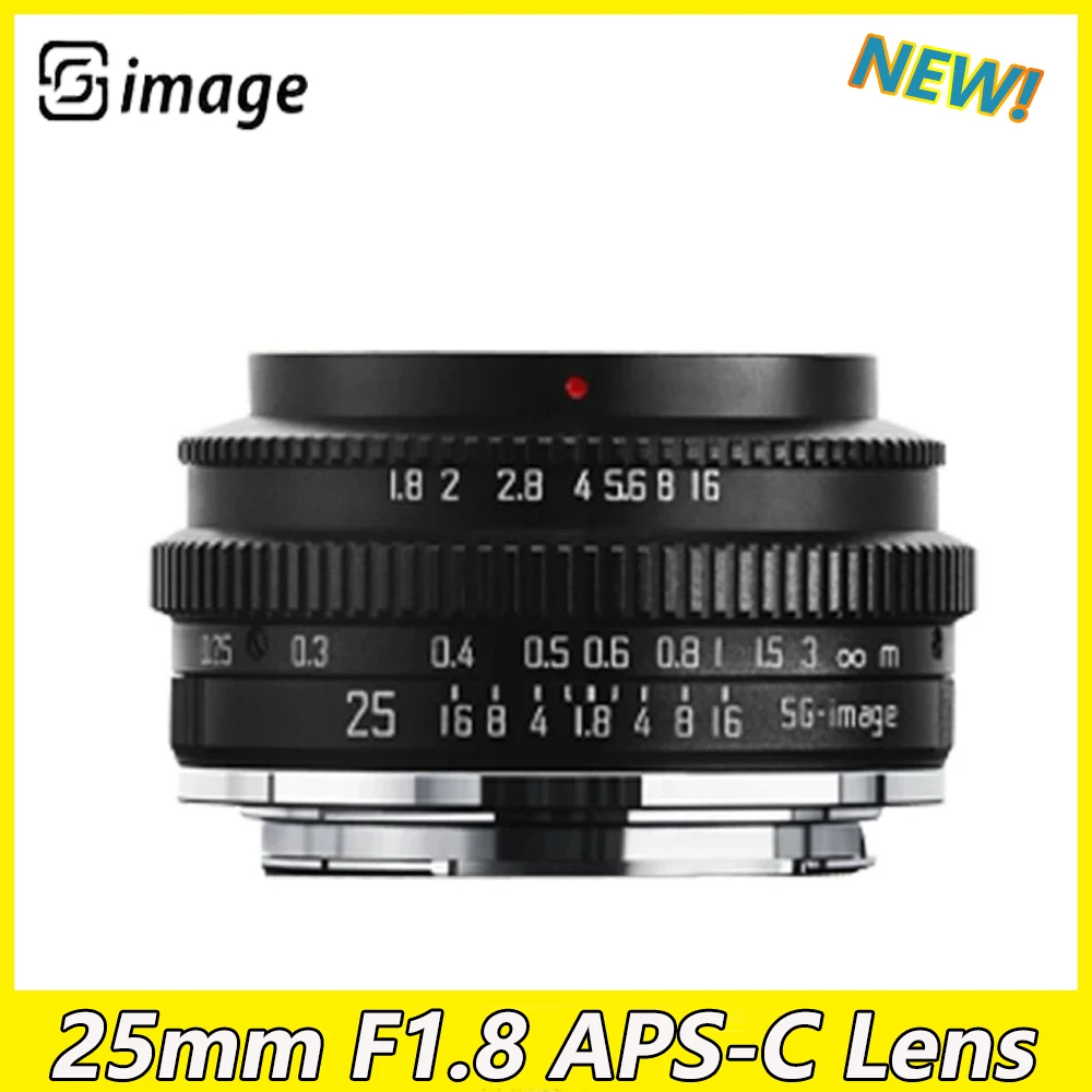 SGimage 25mm F1.8 APS-C Prime Camera Lens For Sony E /Fujifilm/Canon EOS-M Mout Micro 4/3 L Nikon Z Canon R Mount Camera