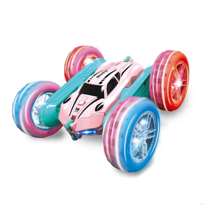 CORB Remote Control Stunt Car Double Side Flipping Colorful Light Vehicle For Parent Kids Bonding Outdoor Experience