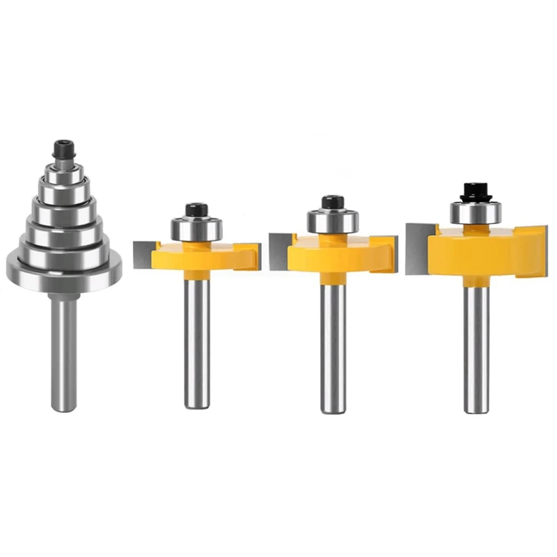 

A98E-1/4 Inch Adjustable Mortising Knife Set Bearing Notching Knife Woodworking Router Drill Bits For Wood Grooving