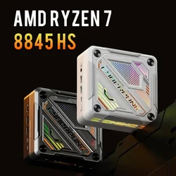 คอมพิวเตอร์ขนาดเล็กสำหรับเล่นเกม AMD Ryzen 7 8845HS 8แกน16เกลียว DDR5 5600MHz M.2 NVMe SSD PCIe 4.0 WIFI6 BT5.2 USB4 Windows 11