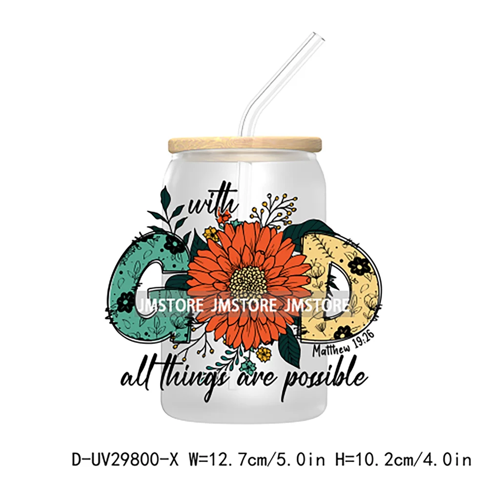 Retro Christian Religious Quotes UV DTF Transfer Stickers Decals For Libbey Cold Cups Mugs Tumbler High Quality God Jesus Faith