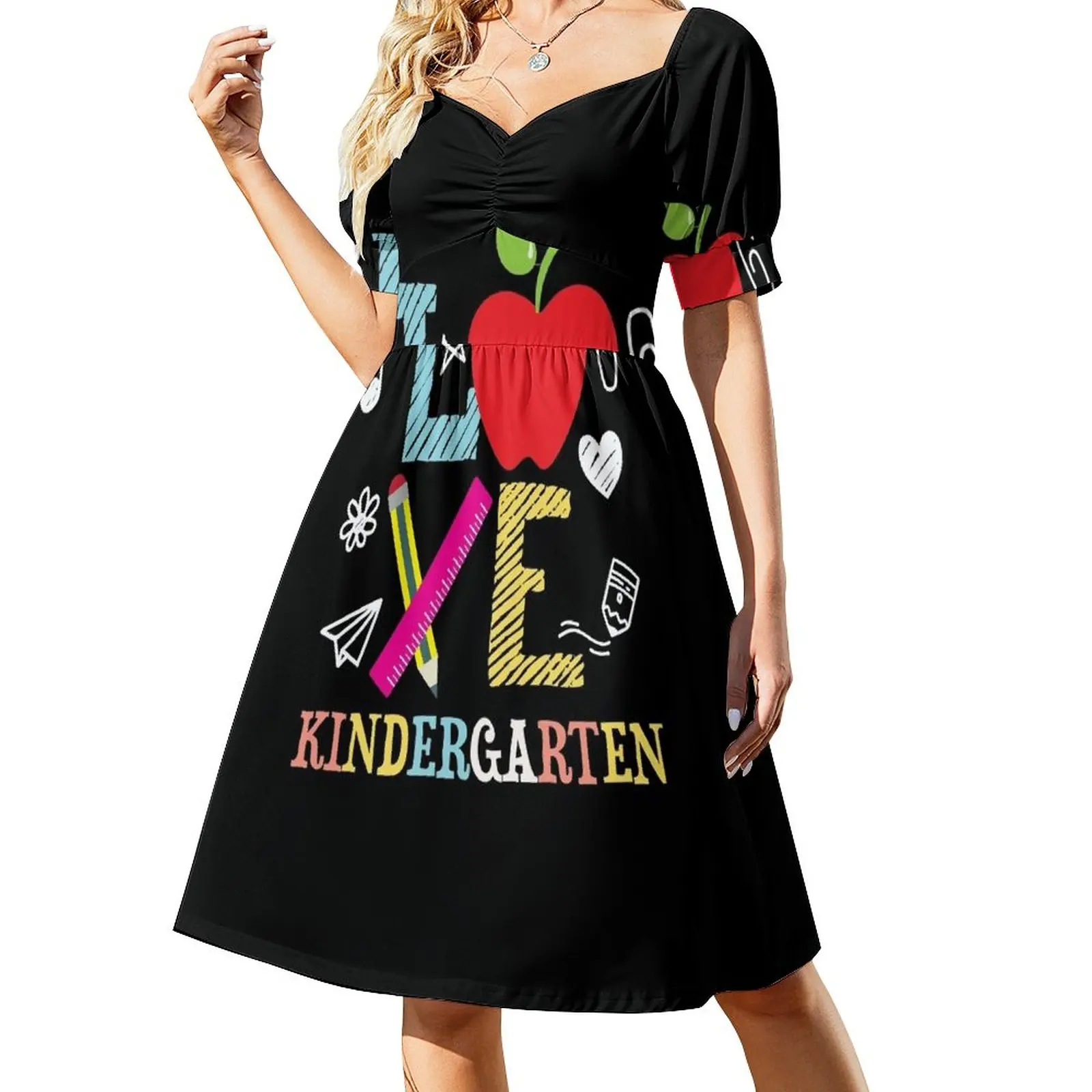 

Funny Kindergarten I Love Kindergarten Sleeveless Dress women's elegant loose dresses