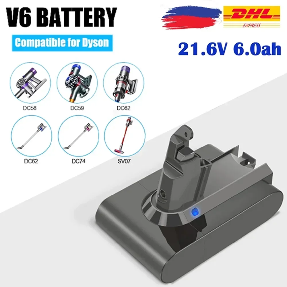 Original 21.6V Batterie for Dyson V6 V7 V8 V10 Series Sv12 DC62 SV11 sv10 Handheld Vacuum Cleaner Spare battery Genuine