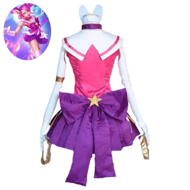 Game LOL Star Guardian Lux Luxanna Crownguard The Lady of Luminosity Cosplay Costume Wig Anime Hallowen Sexy Woman Uniform Suit