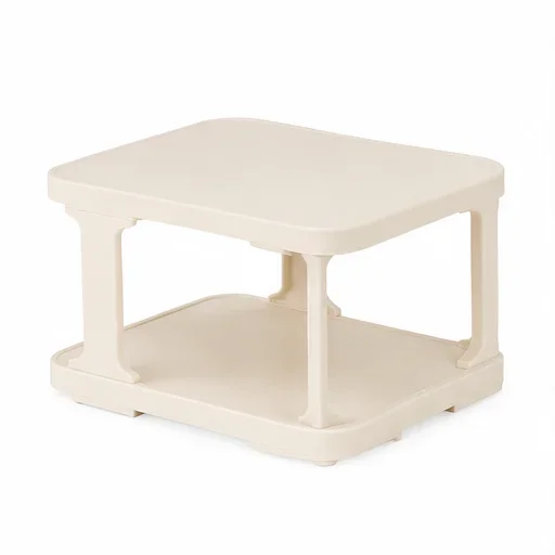 Simple Multi Layer Plastic Shoe Rack Sturdy Space Saving Entryway Shoe Organizer for Home Dorm Small Apartment Entra Beige-2Tier