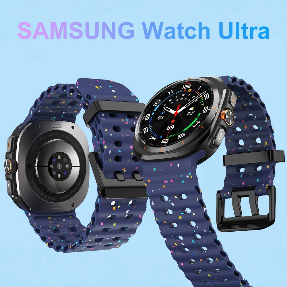 2 حزمة من الأشرطة لساعة سامسونج جالاكسي الترا 47 ملم إكسسوارات سوار معصم رياضي بحري Correa Galaxy watch 8 Ultra Band #1