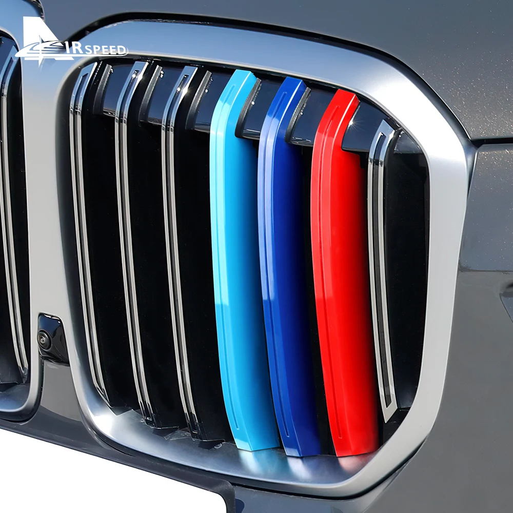 KUNGKIC For BMW X7 G07 2023 2024 Car Front Grill Stripes Cover Grid Stripe Clips Trim Motorsport Decoration Accessories Styling