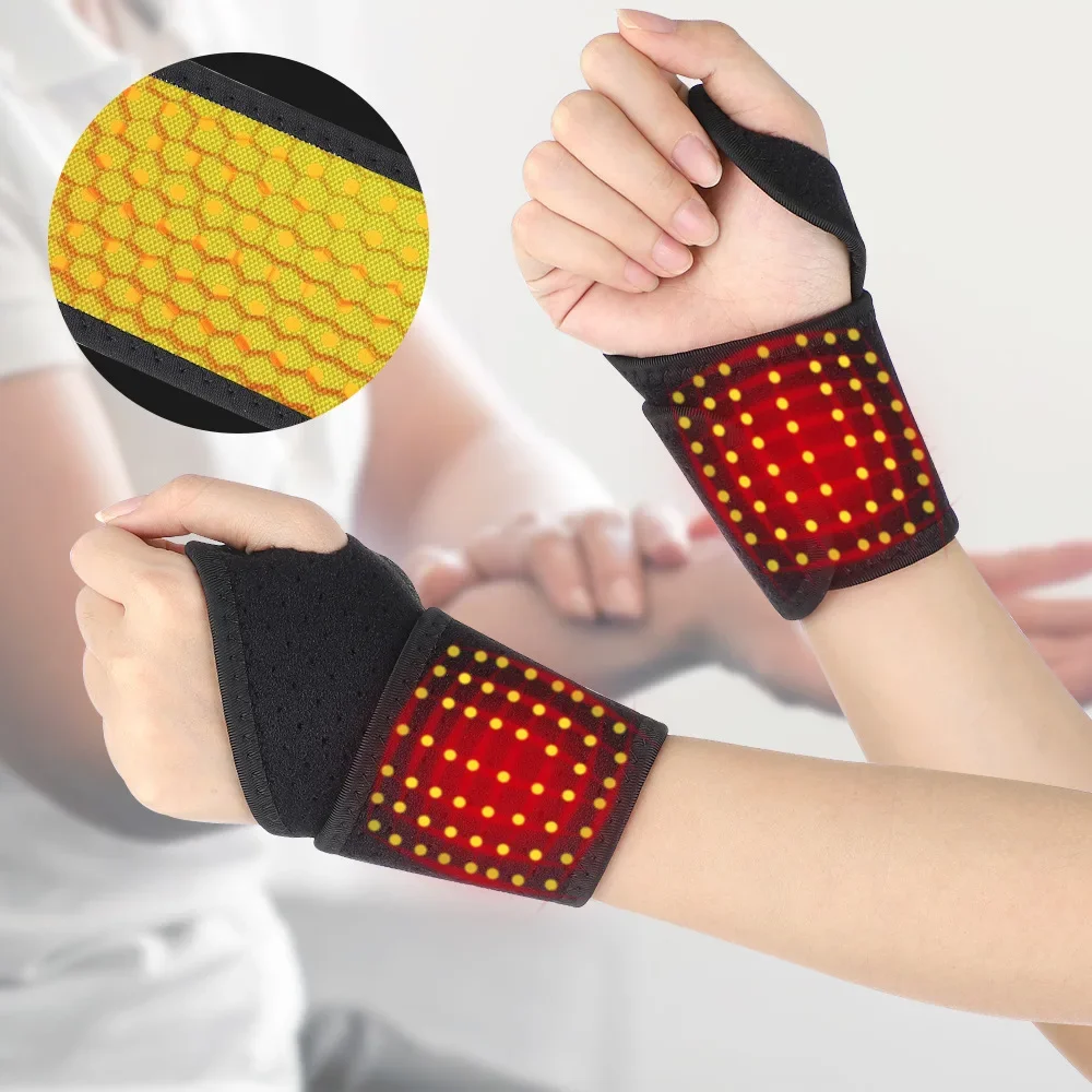 Magnetic Therapy Self-Heating Wrist Support Brace Wrap Heated Hand Warmer Compression Pain Relief Wristband Belt Sanitizer Band