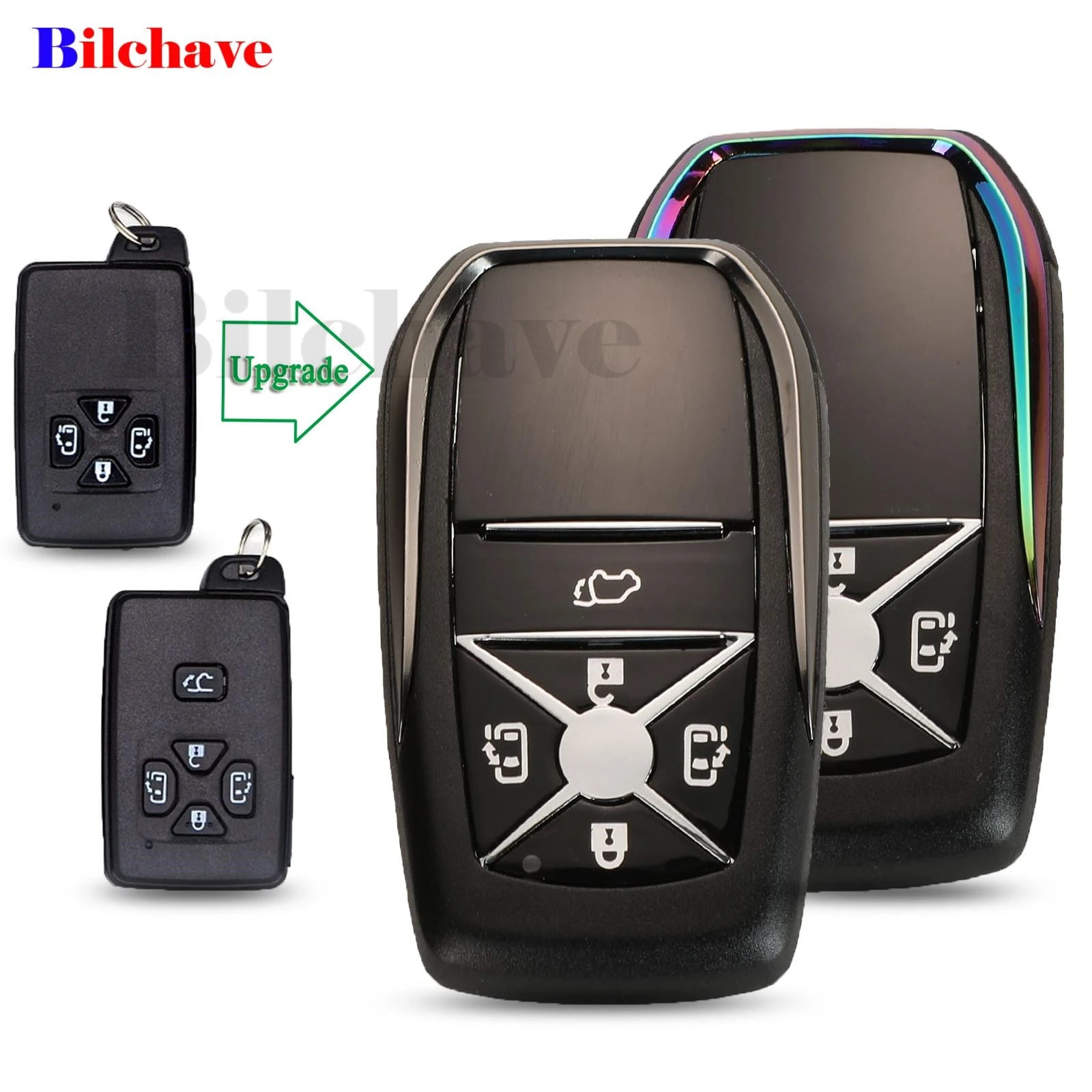 

jingyuqin Modified For Toyota Reiz Avalon Previa Alphard Prius Fob Remote Smart Key Shell Case 4/5 Buttons With TOY48 Blade