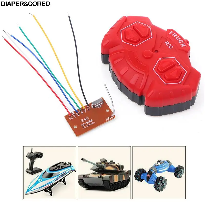 1Pcs 2.4G Four-way Remote Control Module 4CH RC Remote Control Transmitter Receiver Circuit Board Accessories