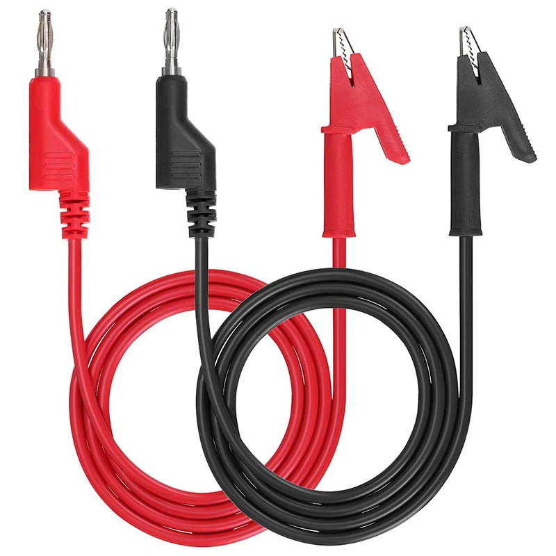 

4pcs 1M Double End Test Lead Wire Line Electrical Voltage 4mm Banana Plug Alligator Clip Crocodile 15A Multimeter DIY Test Wires