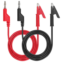 4pcs 1M Double End Test Lead Wire Line Electrical Voltage 4mm Banana Plug Alligator Clip Crocodile 15A Multimeter DIY Test Wires