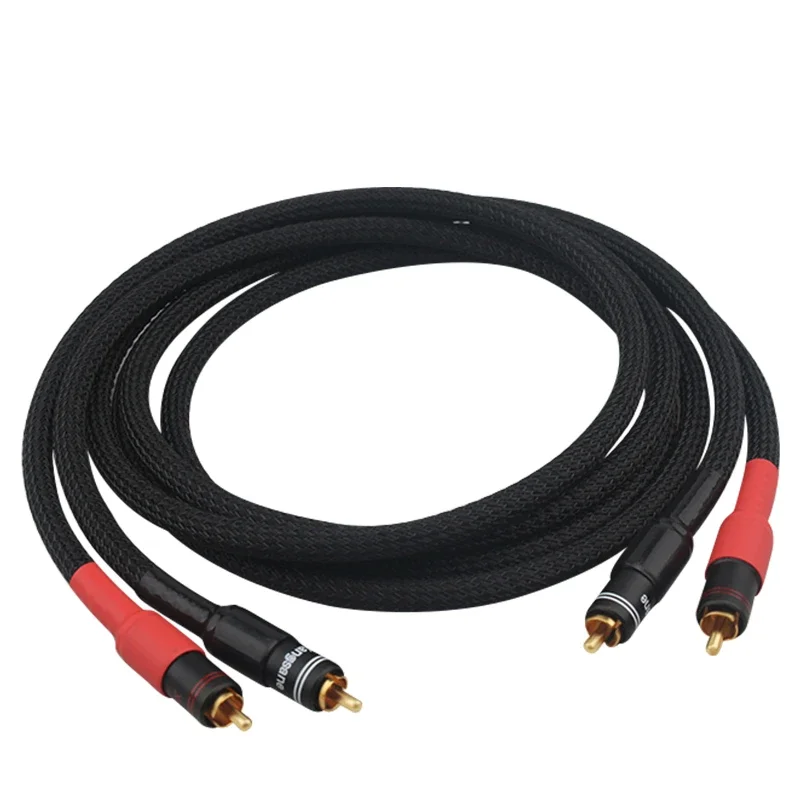 

4N OFC RCA Cable Gold Plated 2RCA To 2RCA Plug 2 Core HiFi Audio Power Amplifier Interconnection Signal Cable