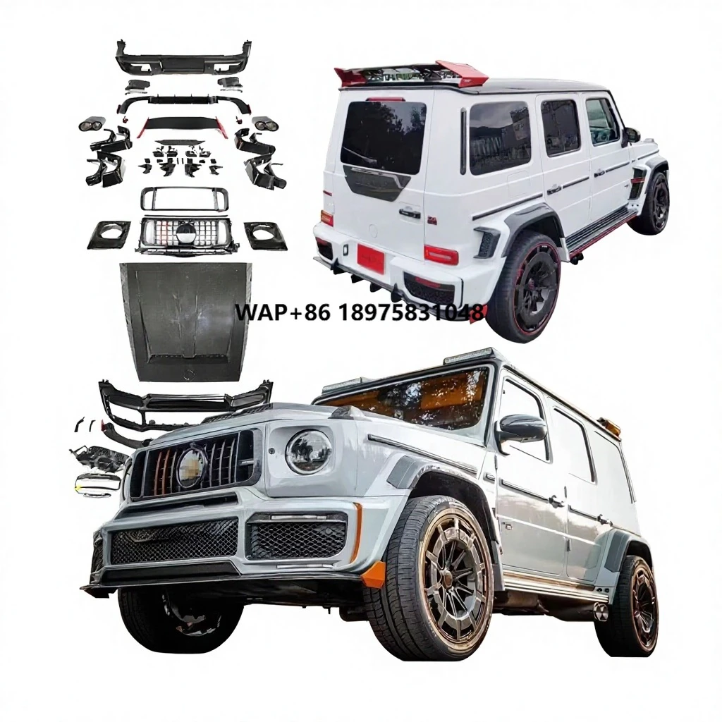 High Performance Rocket Style Carbon Fiber Body Kit for W464 G Class Upgrade  B-Ra Bus  B 900 G63 Bumpers Grill Exhaust