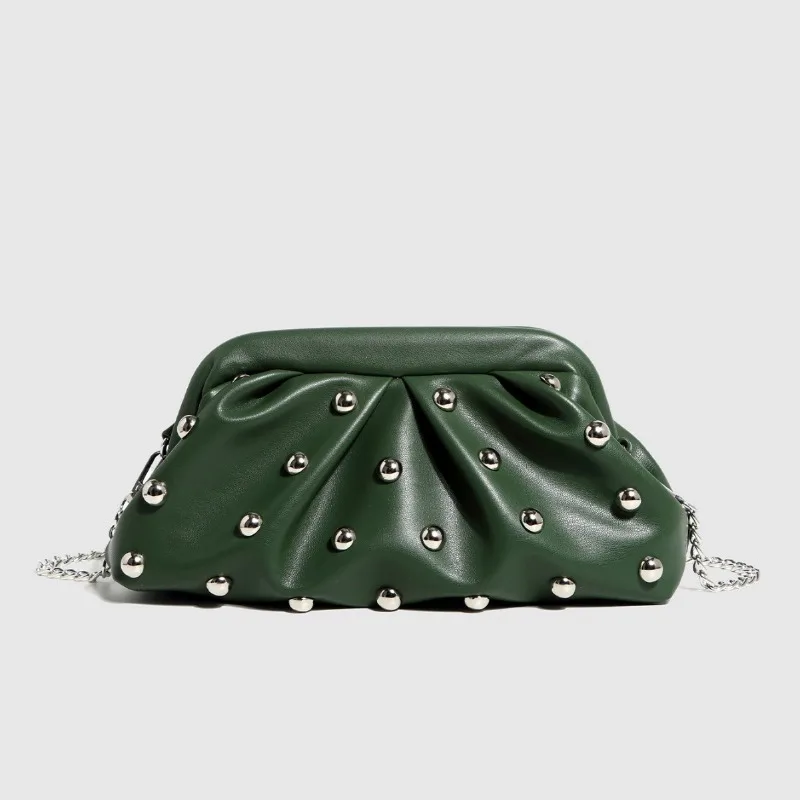

Dumpling Bag with Rivet Chain Crossbody Bag for Women Shoulder Bags Purse and Handbags Designer Bags Female Bag Сумка Женская