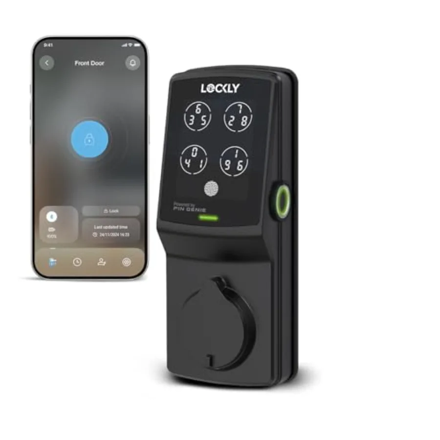 

Умный замок для входной двери с 3D-биометрическим датчиком отпечатков пальцев и кодовой панелью PIN Genie, безопасный, безключевой доступ, автоматическая блокировка.