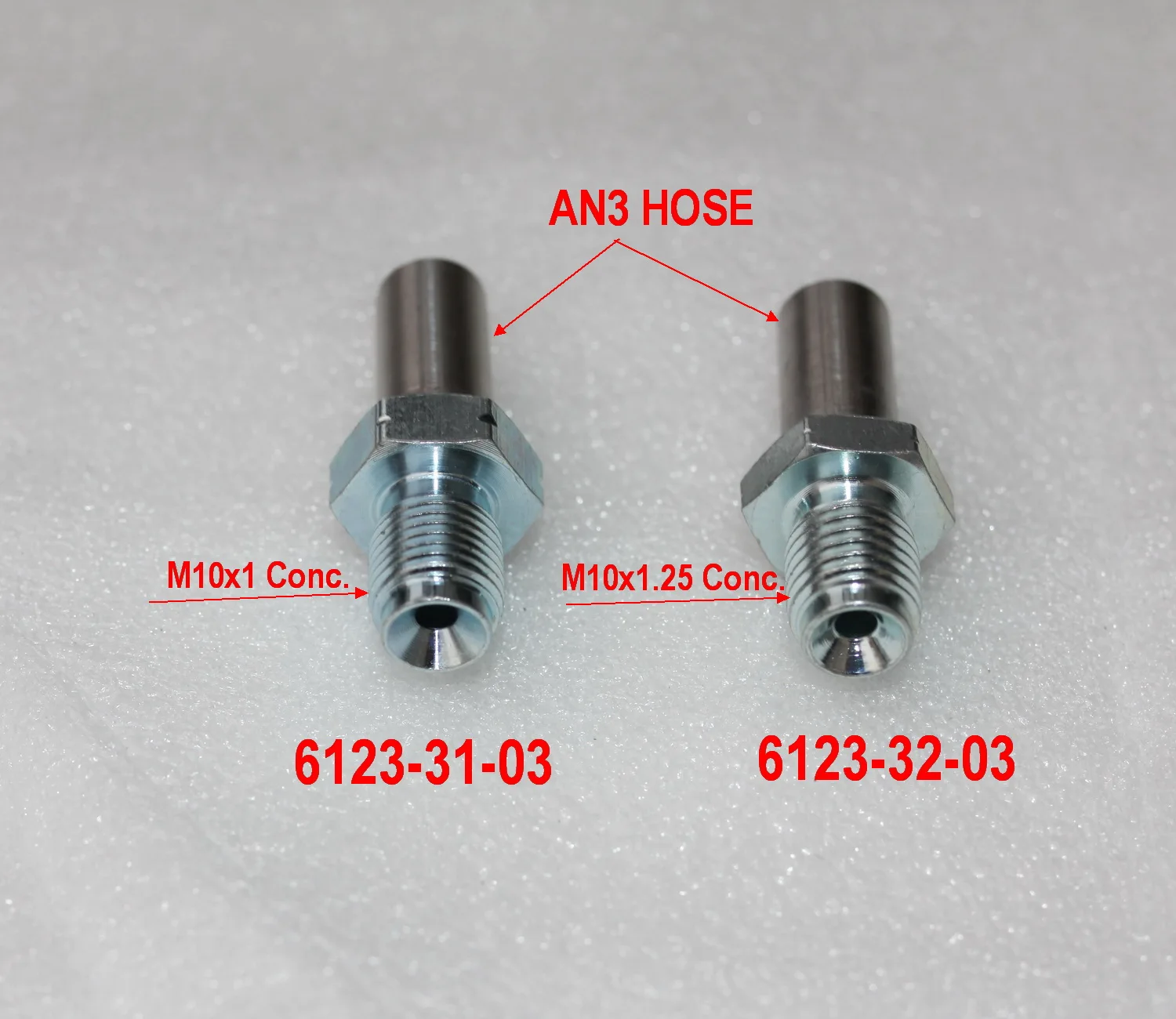 M10x1 M10x1.25 CONC. Male Fitting For AN3 Braided Hose