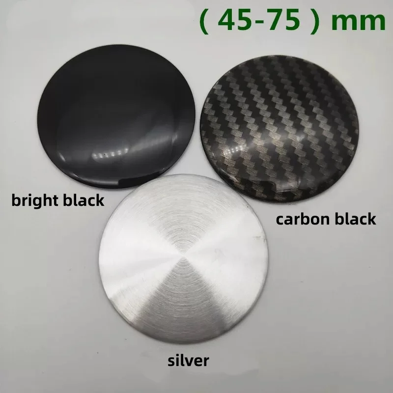 No Logo Carbon/Black/Silver  Car Wheel Center Cap Sticker 4Pcs 45/50/56/60/65/70/75mm Car Rim Hubcap Cover Decal Accessories