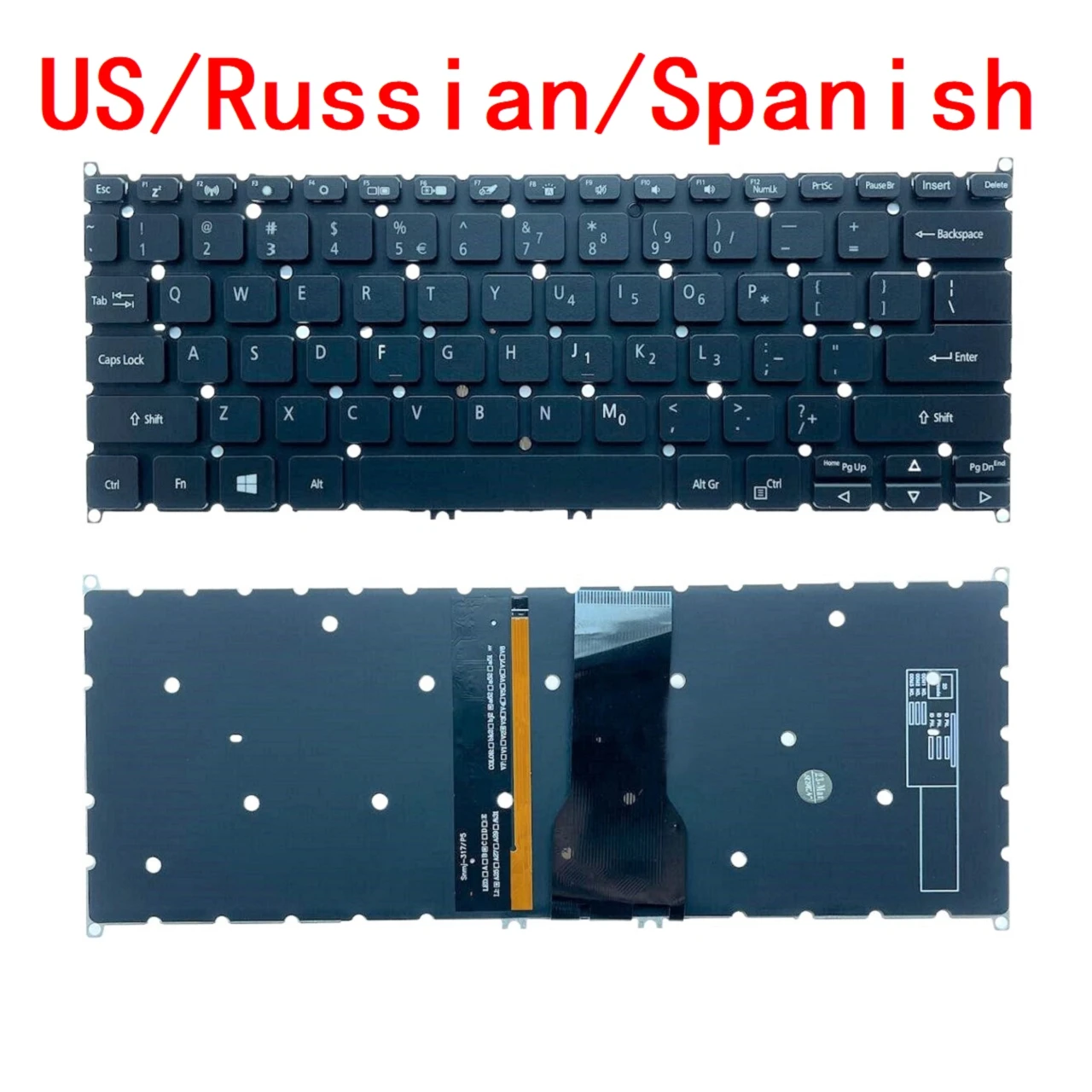 

New US Russian Spanish Laptop Backlit Keyboard For Acer Swift 3 SF114 SF314-54 SF314-54G SF314-41 SF314-41G SF114-32 Replacement