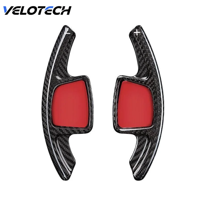 

For Audi A6L Q7 Q5 L3 A4 L5 Real Carbon Fiber 2pcs/lot Car Steering Wheel Shift Paddle Shifter Extension Replacement