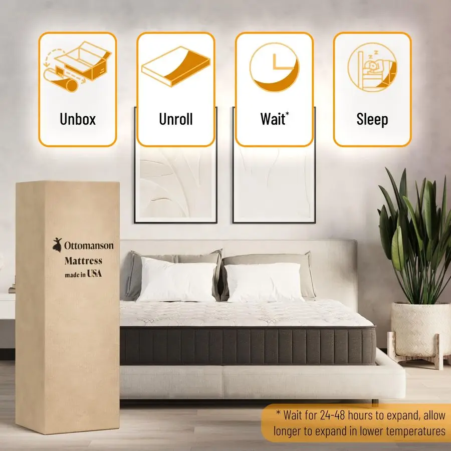 9 مرتبة هجينة مزدوجة مصنوعة في الولايات المتحدة الأمريكية ملفات جيب فردية amp CertiPURUS سرير خالي من الألياف الزجاجية في صندوق