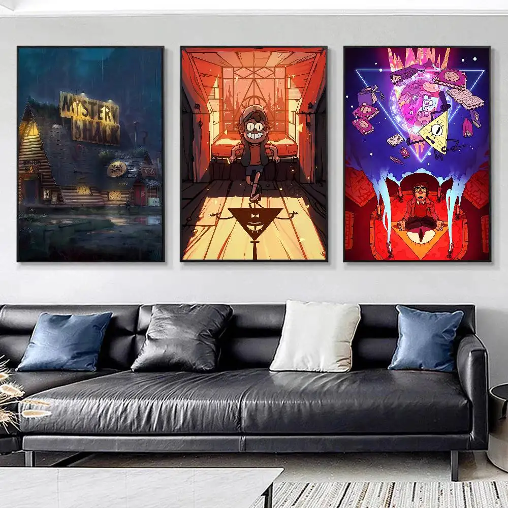 Classic Cartoon Anime G-Gravity F-Falls Posters HD Print Vintage Wall Art Decor for Home Study Room